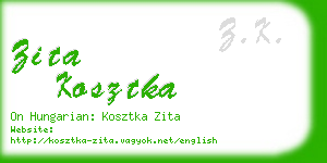 zita kosztka business card